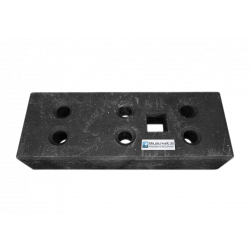 Bauzaunfuß 24 kg PVC - 6 Löcher - 1 Steckplatz Vierkant